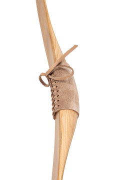 Close-up detail of a light onion lasic bow. Ancient weapons in modern execution. Isolate on a white back.