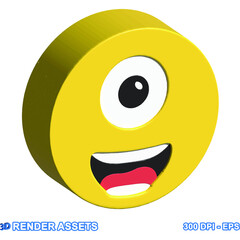 Fototapeta premium isolated 3d render Emoticon illustration for chat, design, infographic, message etc