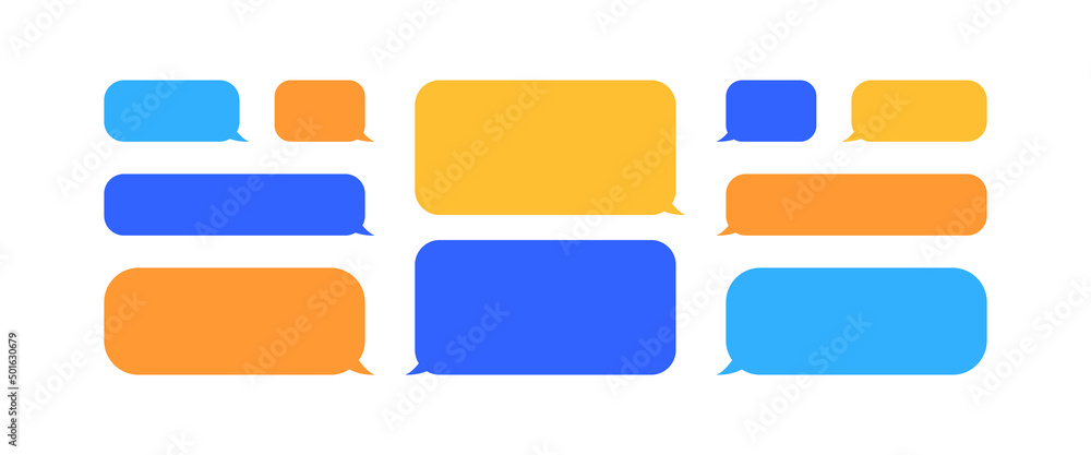 Poster collection of colorful speech bubbles and dialog symbols. vector eps10