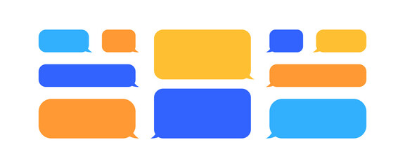 Fototapeta premium Collection of colorful speech bubbles and dialog symbols. Vector EPS10