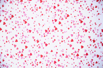 Fototapeta na wymiar Close up of red and pink hearts