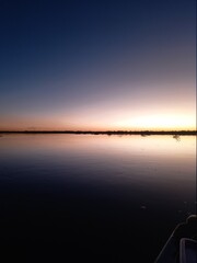 sunset over the river