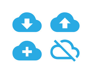 Fototapeta premium Cloud storage icons set. Upload and download symbol. Vector illustration EPS10