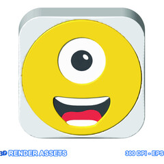 isolated 3d render Emoticon illustration for chat, design, infographic, message etc