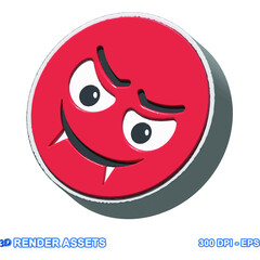 isolated 3d render Emoticon illustration for chat, design, infographic, message etc