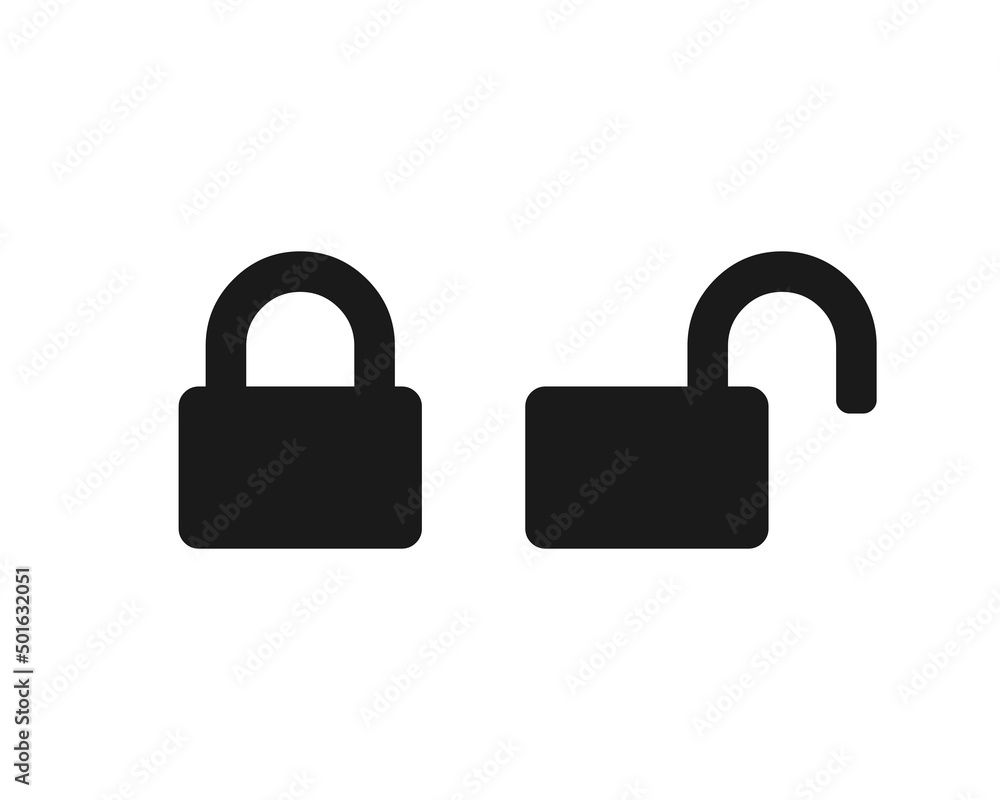 Aufkleber lock and unlock vector icon set. lock symbol isolated on white background. vector eps 10