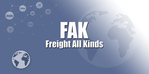 Logistic Abbreviation - FAK - obrazy, fototapety, plakaty