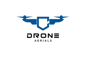 Letter C Drone logo design template. Photography drone icon vector. Creative design. Illustration