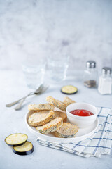 Crispy cheesy Eggplants in a plate