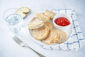 Crispy cheesy Eggplants in a plate