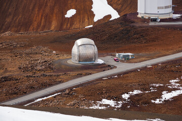 Caltech Submillimeter Observatory at the summit of the Mauna Kea volcano on the Big Island of...
