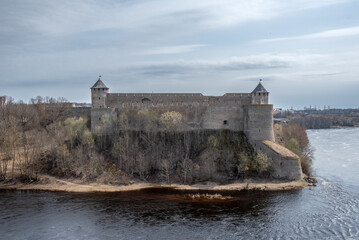 view of the river and the fortress, Ivangorod Fortress
in Russia