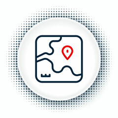 Line Africa safari map icon isolated on white background. Colorful outline concept. Vector