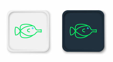 Line Butterfly fish icon isolated on white background. Colorful outline concept. Vector