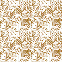 Minimalist contemporary aesthetic trendy seamless pattern. Fashionable template for design. Boho rainbow, striped doodle arches background.