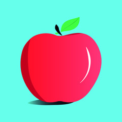 apple vector with shadow 