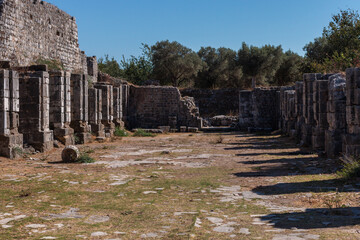 Baths of Faustina in Miletus, Turkey. The ancient harbour city of Miletus was the economic and cultural centre of the eastern Aegean.