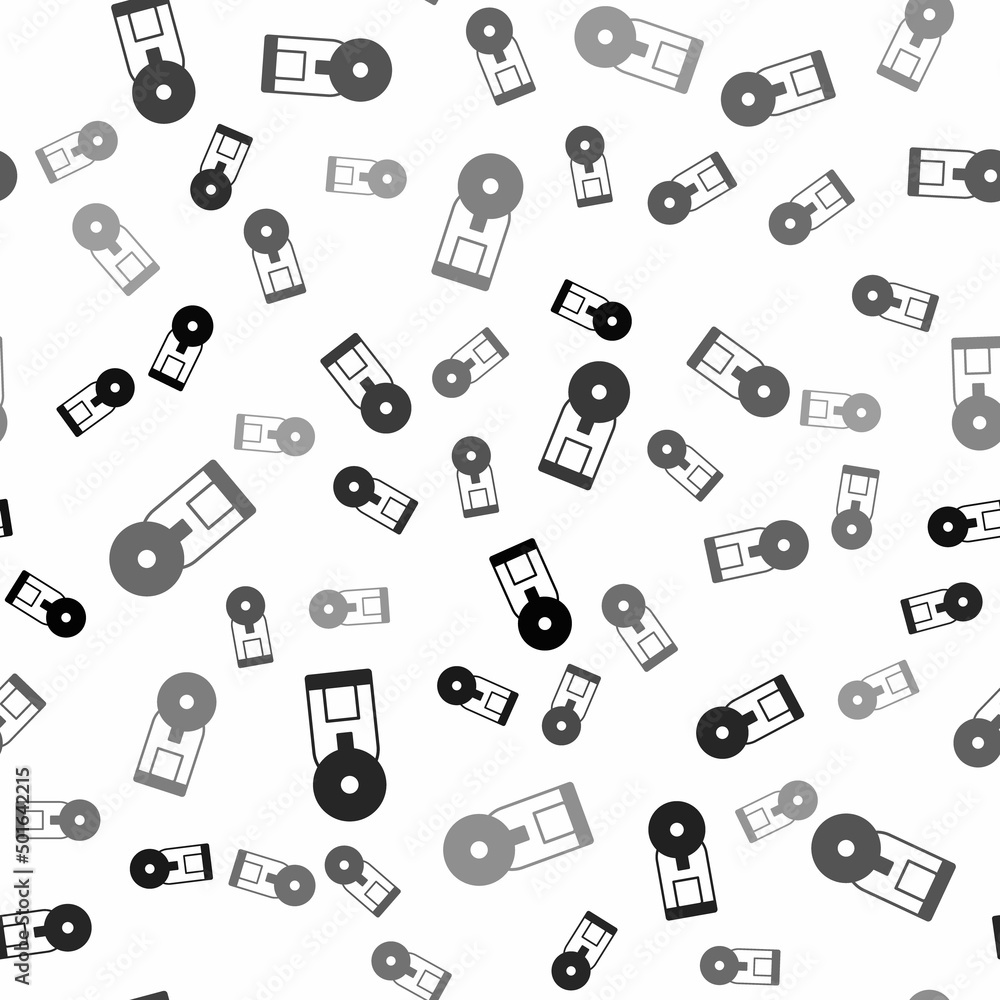 Poster black smart coffee machine system icon isolated seamless pattern on white background. internet of th