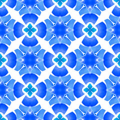 Organic tile. Blue attractive boho chic summer