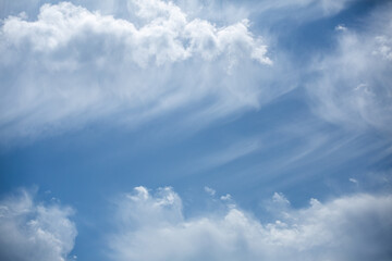 Dense white cloud in the blue sky