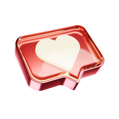 3D Heart icon Social Media Romantic elements