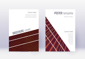 Geometric cover design template set. Orange abstra