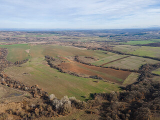 Aerial view of Sakar Mountain, Bulgaria