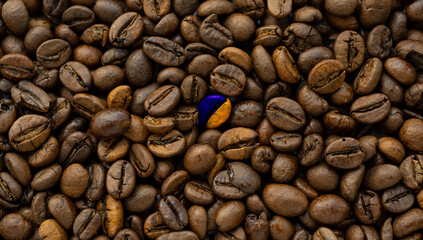 Ukrainian flag. Coffee. Coffee with ukraine flag. Ukraine invigorates