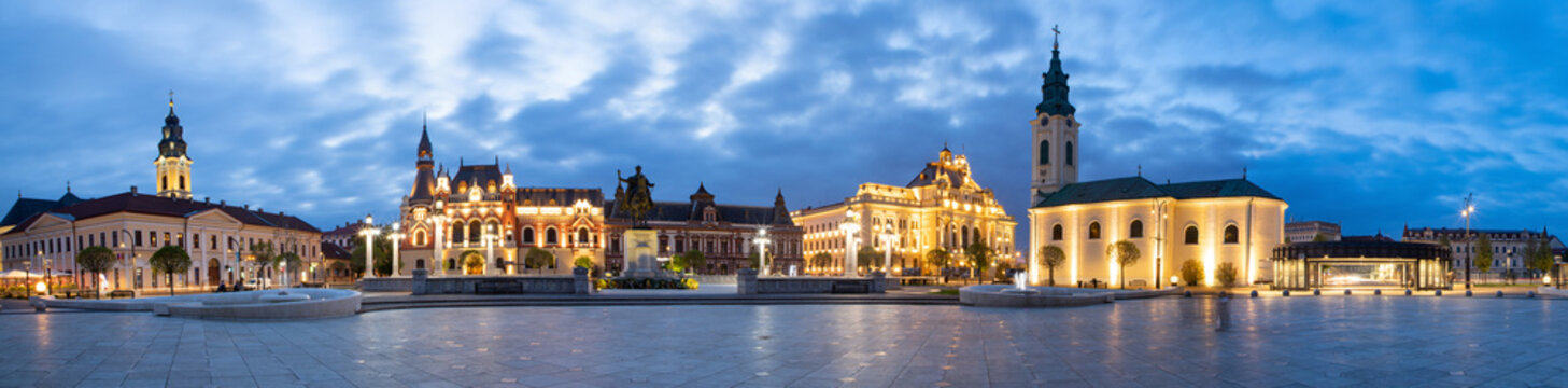 historical buildings in Oradea city center  Romania