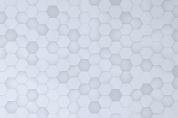 Abstract white hexagon background. Technology 3d illustration