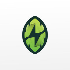 natural energy electricity eco logo illustration