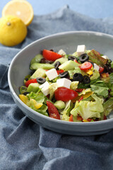 vegetable salad with feta cheese
