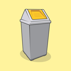Recycle Bin Cartoon Vector Illustration. Environment, Ecology, Waste Concept Vector. Cartoon images for, icons, coloring books, backgrounds, and more. Flat Cartoon Style