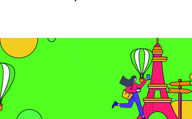 Traveling and relaxing vector creative concept illustration
