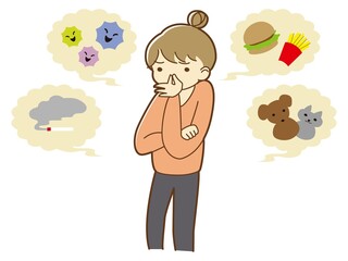 イヤなにおいが気になる女性のイラスト