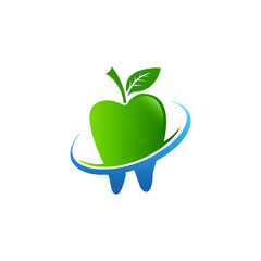 Logo green apple icon design