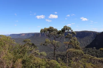 Photo sur Plexiglas Trois sœurs View over blue mountain to three sisters mountain in New South Wales in Australia.