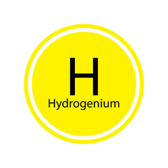 Yellow hydrogenium. Chemical element. Periodic table of Mendeleev. Vector illustration. stock image. 