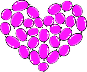 vector drawing heart shape balloons design