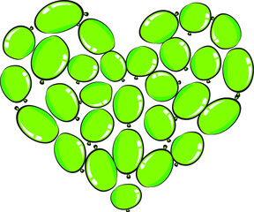vector drawing heart shape balloons design