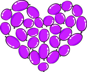 vector drawing heart shape balloons design