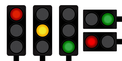 Black traffic lights on light background. Sign forbidden. Vector illustration. stock image. 