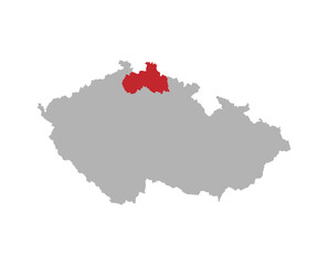 Czech map with Liberec region red highlight