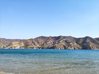 Sea and mountains, Tayrona National Park, in northern Colombia