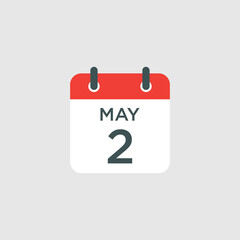 calendar - May 2 icon illustration isolated vector sign symbol