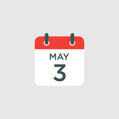 Fototapeta premium calendar - May 3 icon illustration isolated vector sign symbol