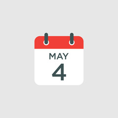 calendar - May 4 icon illustration isolated vector sign symbol