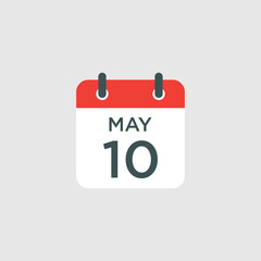 calendar - May 10 icon illustration isolated vector sign symbol