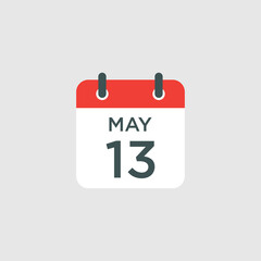 calendar - May 13 icon illustration isolated vector sign symbol