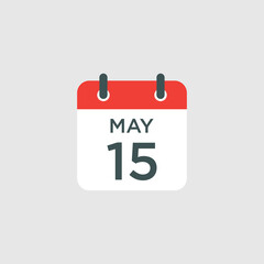 calendar - May 15 icon illustration isolated vector sign symbol